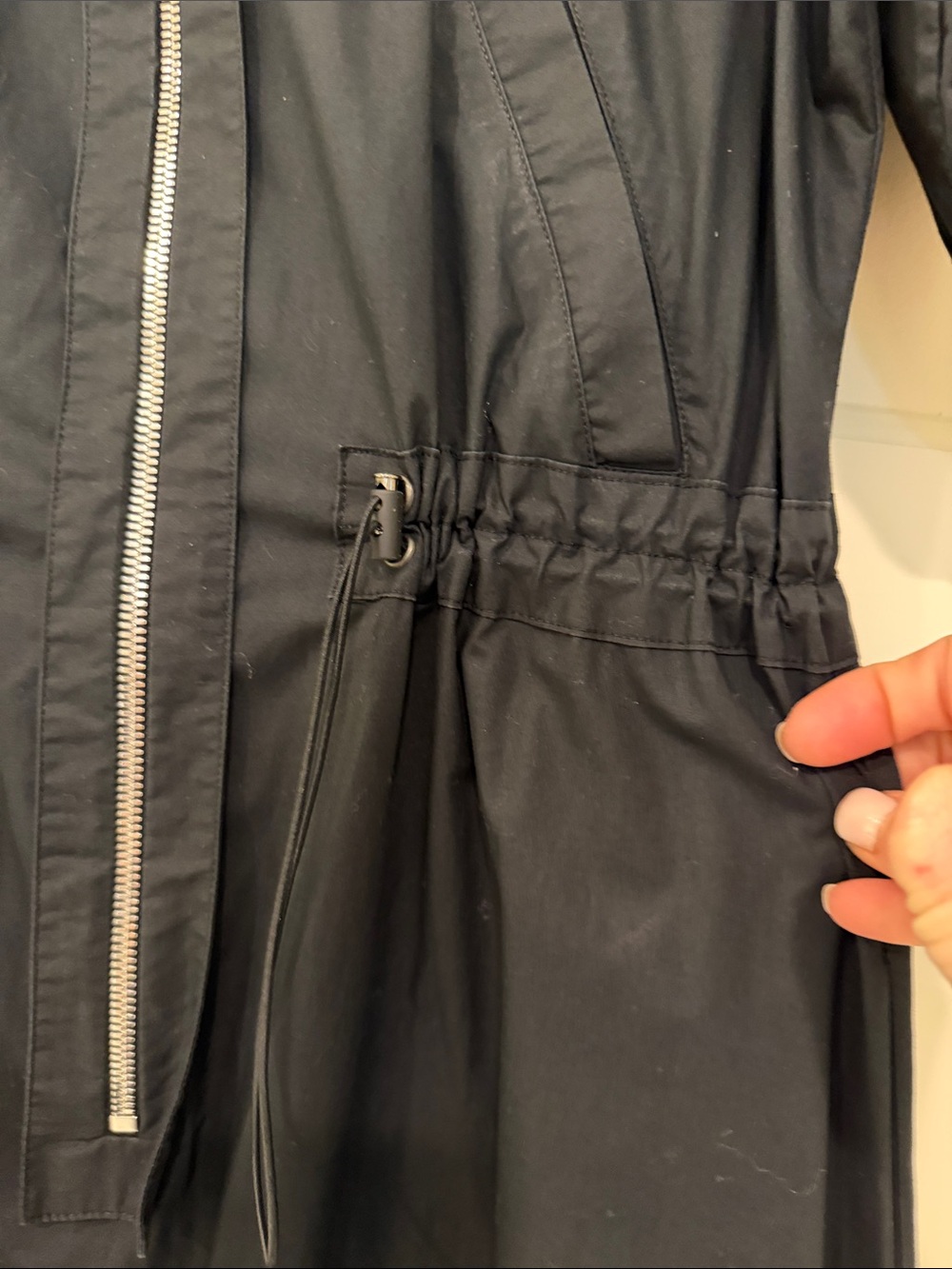 Black Zip-Front Midi Dress - Picture 2 of 6